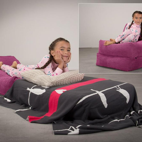 Lounge Pug, Avery, Fauteuil Futon, Unique, Pompon Rose