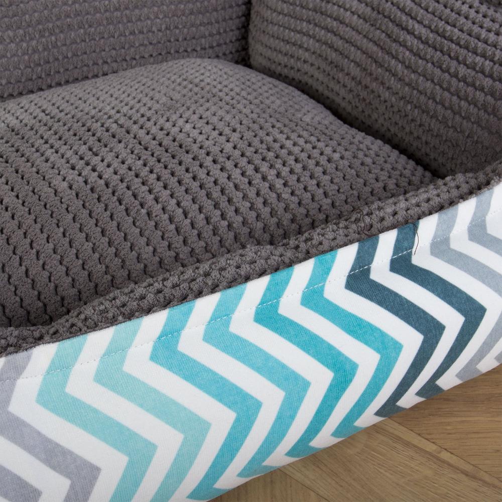 "Le Nid Par Mighty Bark" - Panier Pour Chien, Orthopédique à Mémoire De Forme, Panier Chien, Lit Pour Chien, Petit, Moyen, Grand - Imprimés géométriques Bleu