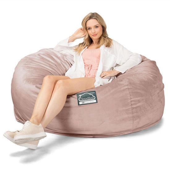 Lounge Pug, CloudSac 1010 XXL, Canapé Pouf Géant XXL à Mémoire de Forme, Gros Pouf Sofa, Velours Rose
