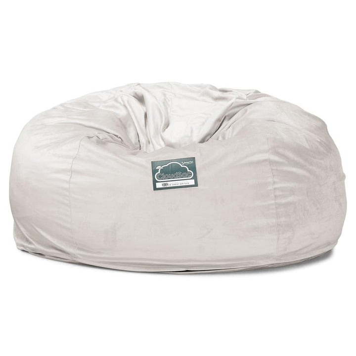 Lounge Pug, CloudSac 1010 XXL, Canapé Pouf Géant XXL à Mémoire de Forme, Gros Pouf Sofa, Velours Argent