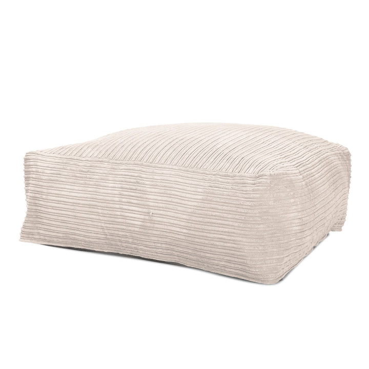 Lounge Pug, CloudSac 250, Pouf Ottomane Repose-pieds à Mémoire de Forme, Côtelé Ivoire