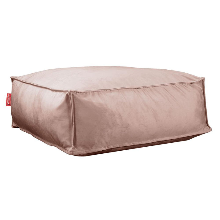 Lounge Pug, CloudSac 250, Pouf Ottomane Repose-pieds à Mémoire de Forme, Velours Rose