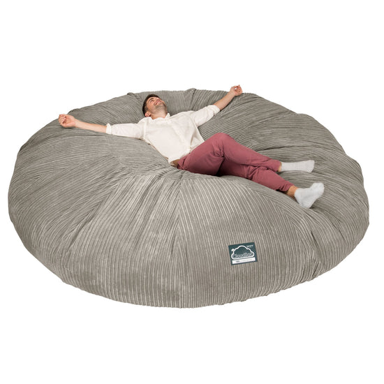 Lounge Pug, CloudSac 5000 XXXXXL, Canapé Pouf Titanesque à Mémoire de Forme, Gros Pouf Sofa, Côtelé Vison