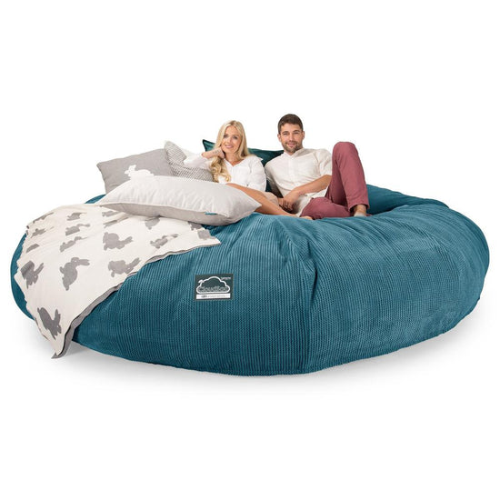 Lounge Pug, CloudSac 5000 XXXXXL, Canapé Pouf Titanesque à Mémoire de Forme, Gros Pouf Sofa, Pompon Mer Égéé
