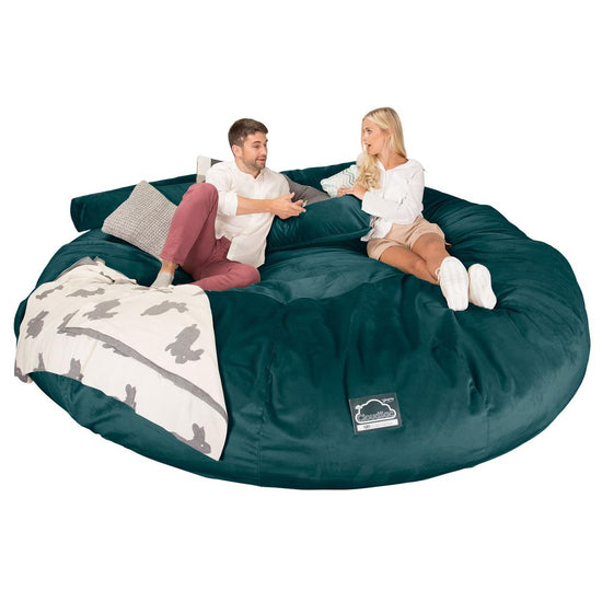 Lounge Pug, CloudSac 5000 XXXXXL, Canapé Pouf Titanesque à Mémoire de Forme, Gros Pouf Sofa, Velours Mer Égéé