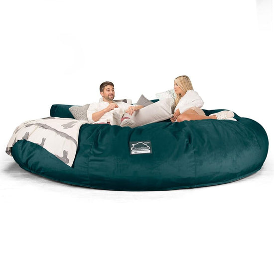 Lounge Pug, CloudSac 5000 XXXXXL, Canapé Pouf Titanesque à Mémoire de Forme, Gros Pouf Sofa, Velours Mer Égéé