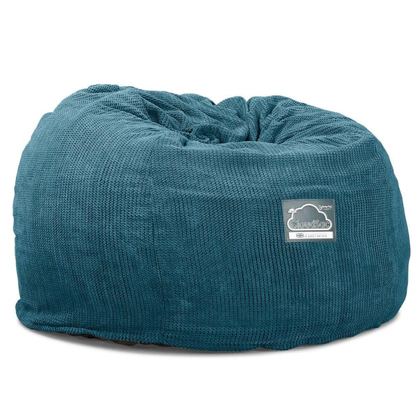 CloudSac 510 XL Grand Pouf à Mémoire de Forme - Pompon Mer Égée Fabric Close-up Image