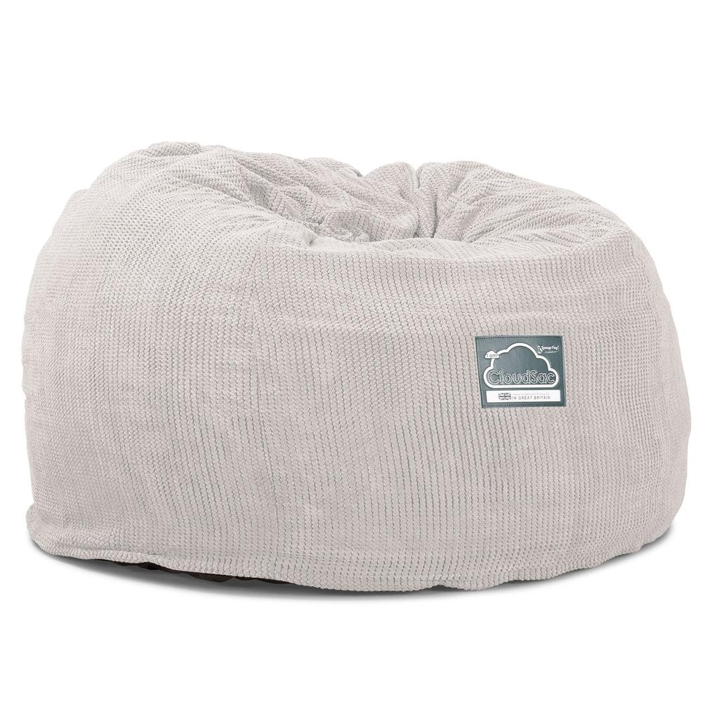 Lounge Pug, CloudSac 510 XL, Grand Pouf à Mémoire de Forme, Canapé, Pompon Crème