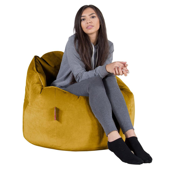 LOUNGE PUG, Pouf Chaise Design, Pouf Poire Super, Velours Or