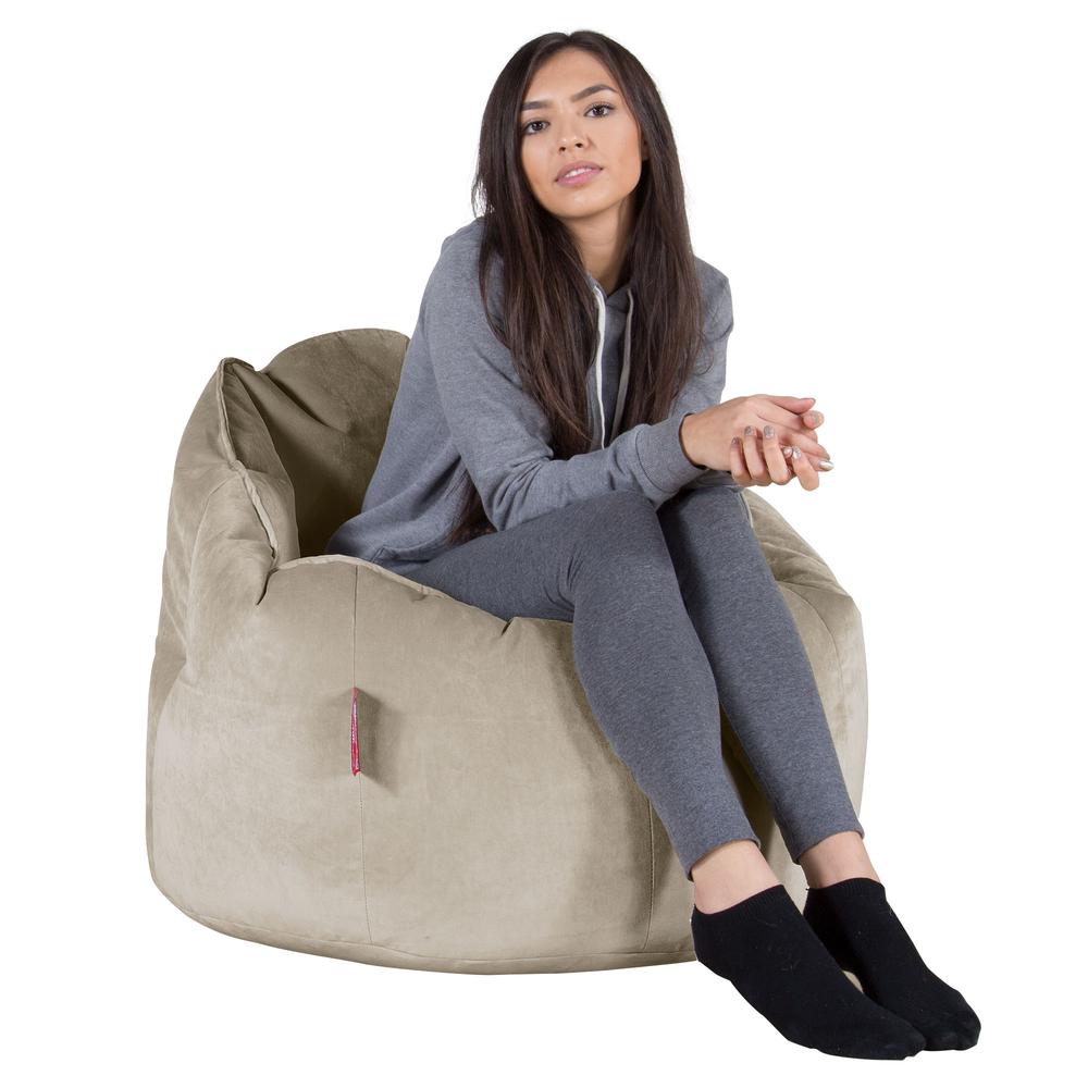 LOUNGE PUG, Pouf Chaise Design, Pouf Poire Super, Velours Vison