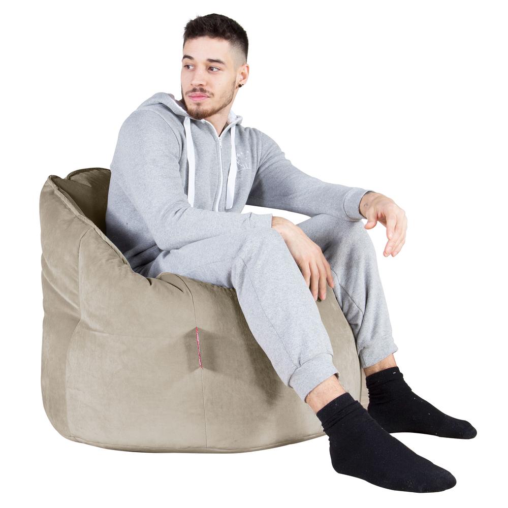 LOUNGE PUG, Pouf Chaise Design, Pouf Poire Super, Velours Vison