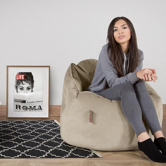 LOUNGE PUG, Pouf Chaise Design, Pouf Poire Super, Velours Vison