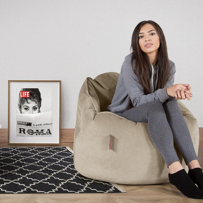 LOUNGE PUG, Pouf Chaise Design, Pouf Poire Super, Velours Vison