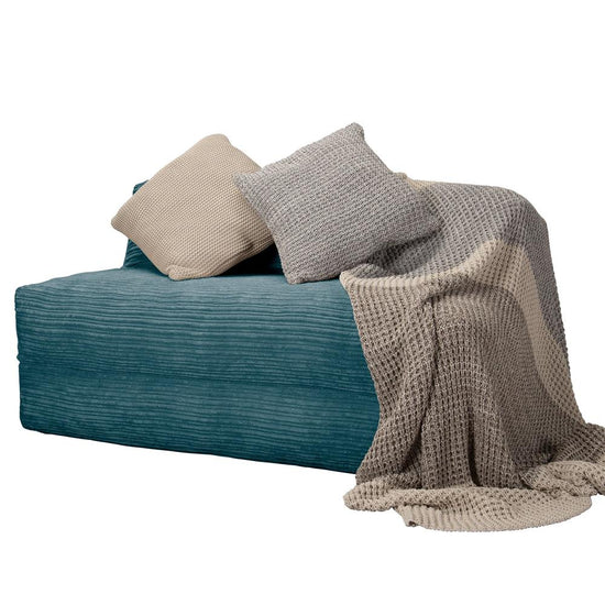 Lounge Pug, Avery, Fauteuil Futon, Double, Côtelé Mer Égéé
