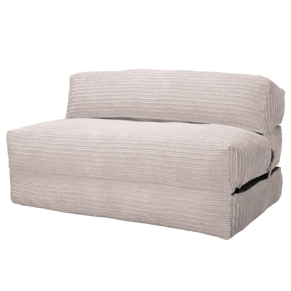 Lounge Pug, Avery, Fauteuil Futon, Double, Côtelé Ivoire