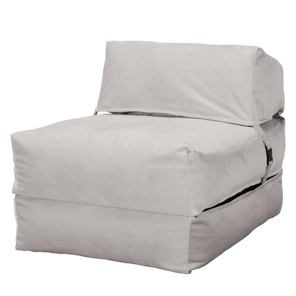 Lounge Pug, Avery, Fauteuil Futon, Unique, Velours Argent