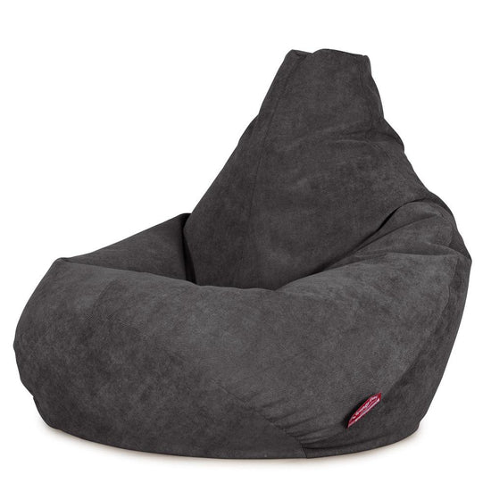 LOUNGE PUG - Pouf Poire Gamer - Poire - Gaufre Anthracite