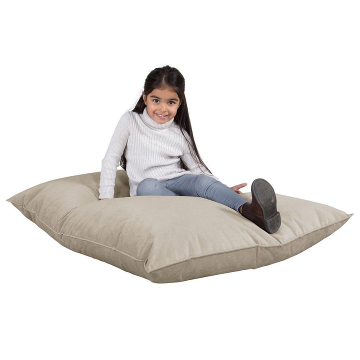 LOUNGE PUG -  Velours  - Gros Pouf Enfant, Pouf Geant Enfant - Vison