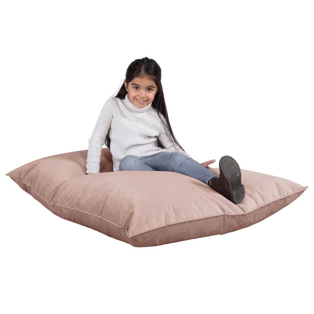 LOUNGE PUG -  Velours  - Gros Pouf Enfant, Pouf Geant Enfant - Rose