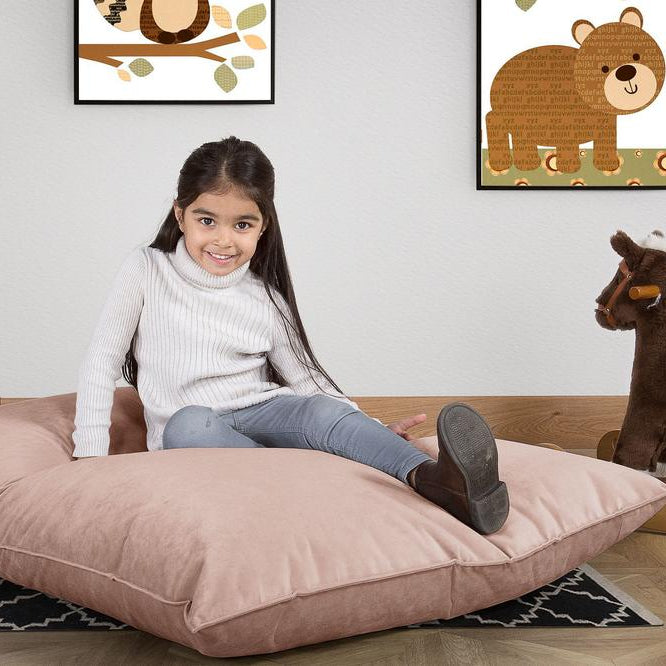 LOUNGE PUG -  Velours  - Gros Pouf Enfant, Pouf Geant Enfant - Rose