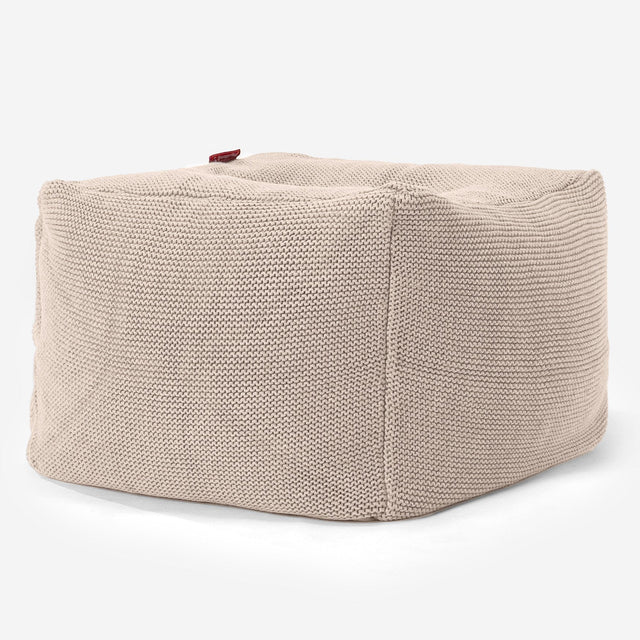 Pouf Ottomane Repose-pieds - 100% Coton Ellos Crème 01