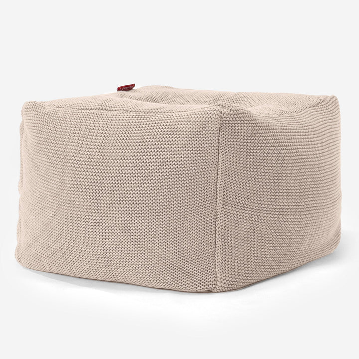 Pouf Ottomane Repose-pieds - 100% Coton Ellos Crème 01