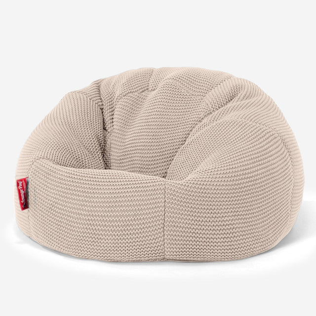 LOUNGE PUG - ELLOS Tricoté - Pouf Enfant - Pouf Poire Classique Enfant - Crème