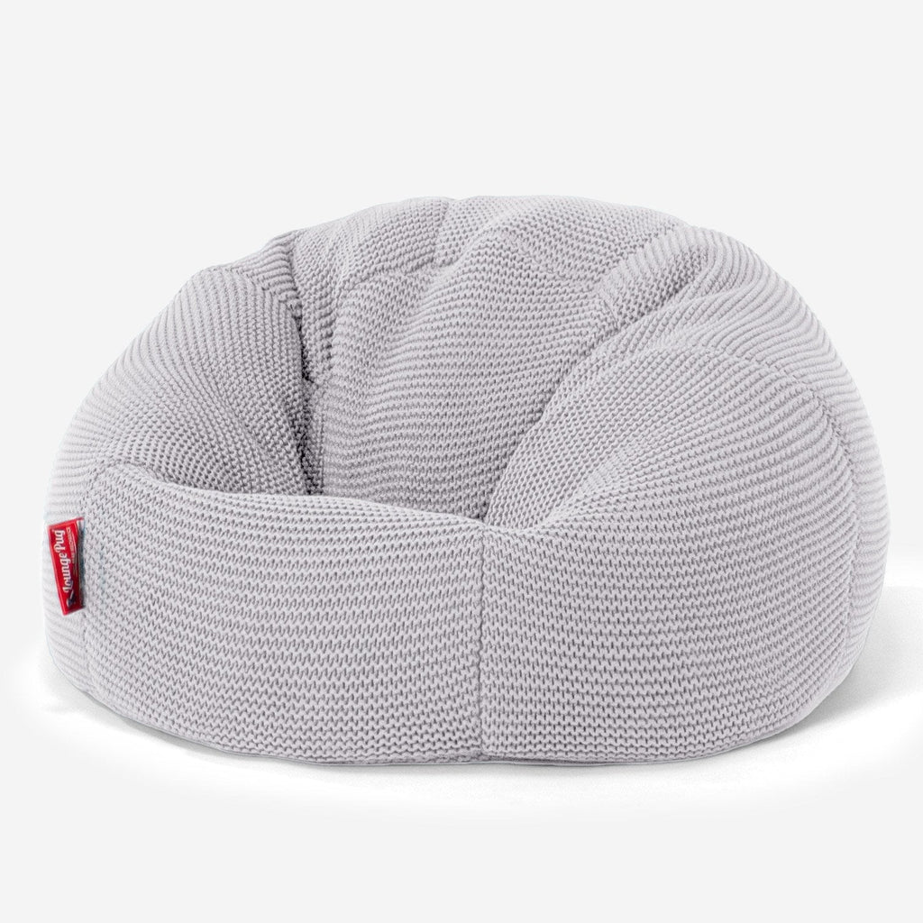LOUNGE PUG - ELLOS Tricoté - Pouf Enfant - Pouf Poire Classique Enfant - Gris clair