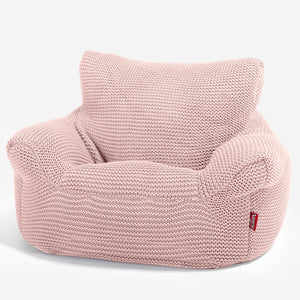 Fauteuil Pouf Bambin 1-3 ans - Ellos Tricot épais Bébé rose