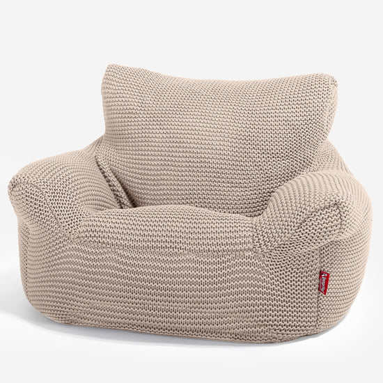 LOUNGE PUG -  Ellos Tricoté - Fauteuil Enfant, Pouf Enfant - Crème