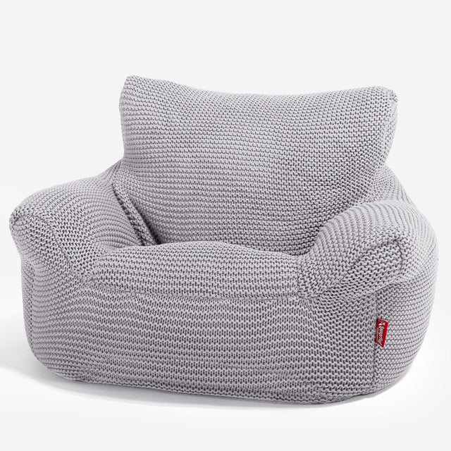 LOUNGE PUG -  Ellos Tricoté - Fauteuil Enfant, Pouf Enfant - Gris clair