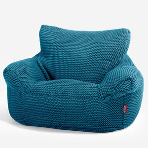 Fauteuil Pouf Bambin 1-3 ans - Ellos Tricot épais Mer égée