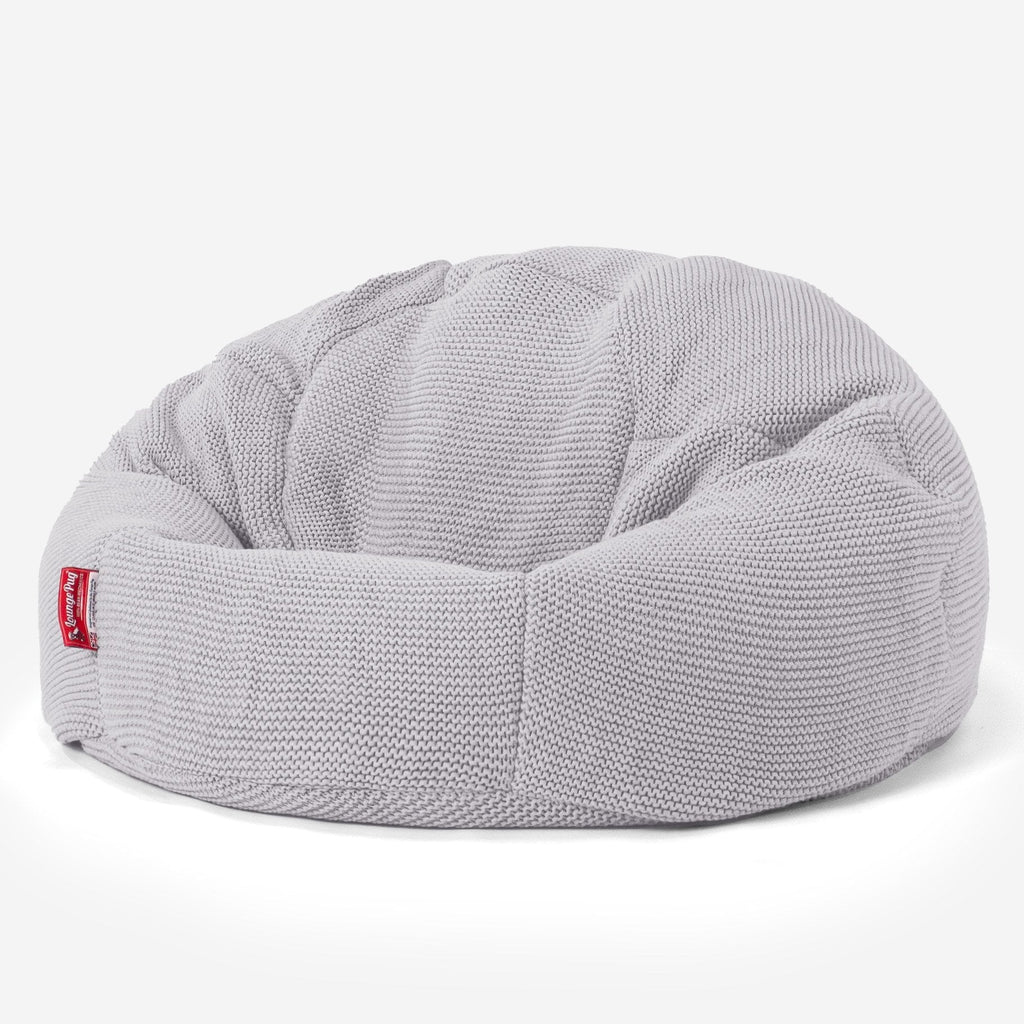 LOUNGE PUG -  Ellos Tricoté  - Pouf Poire Classique - Gris clair