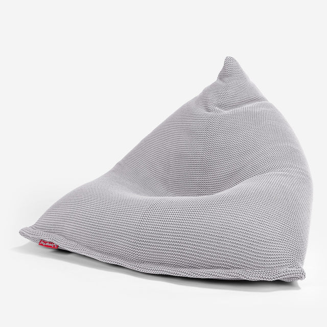 LOUNGE PUG - Gros Pouf Poire - Ellos Tricoté Gris clair