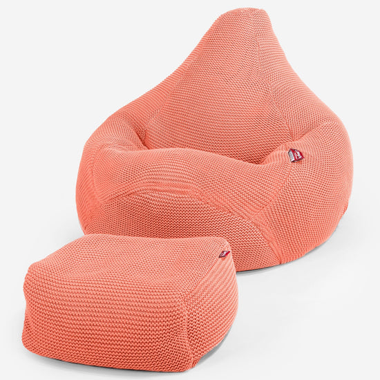 LOUNGE PUG - Pouf Poire Gamer - Poire - Ellos Tricoté Corail