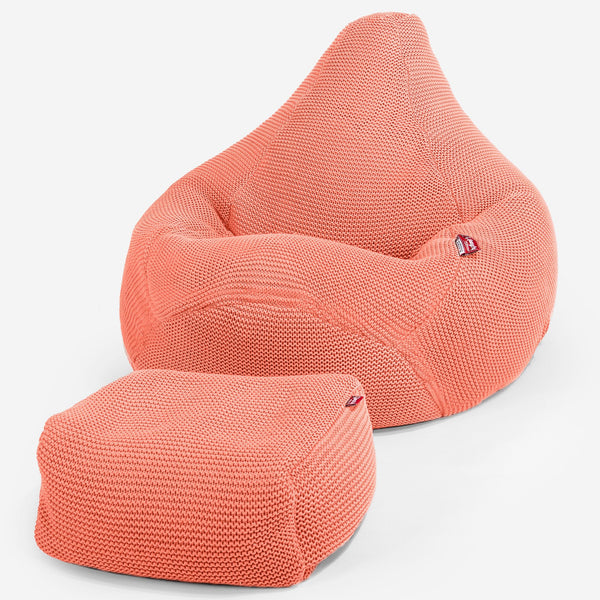 LOUNGE PUG - Pouf Poire Gamer - Poire - Ellos Tricoté Corail