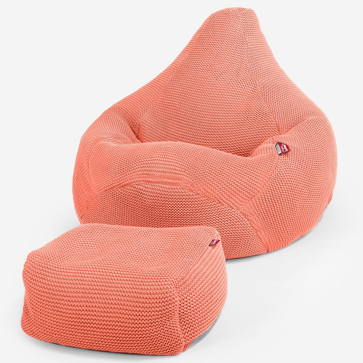 LOUNGE PUG - Pouf Poire Gamer - Poire - Ellos Tricoté Corail