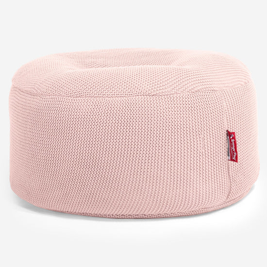 LOUNGE PUG -  Ellos Tricoté - Pouf Design Rond - Bébé rose