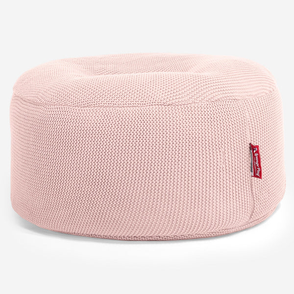LOUNGE PUG -  Ellos Tricoté - Pouf Design Rond - Bébé rose