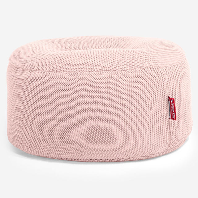 LOUNGE PUG -  Ellos Tricoté - Pouf Design Rond - Bébé rose