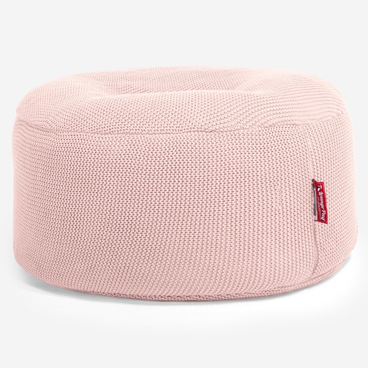 LOUNGE PUG -  Ellos Tricoté - Pouf Design Rond - Bébé rose