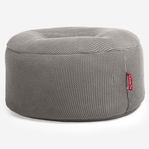 Pouf Design Rond - Ellos Tricot épais Gris