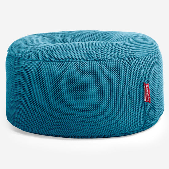LOUNGE PUG -  Ellos Tricoté - Pouf Design Rond - Mer égée