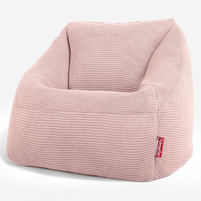 Lounge Pug - Ellos Tricoté - Pouf Chaise Nautilus - Pouf Fauteuil - Bébé rose