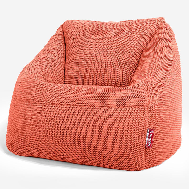 Lounge Pug - Ellos Tricoté - Pouf Chaise Nautilus - Pouf Fauteuil - Corail