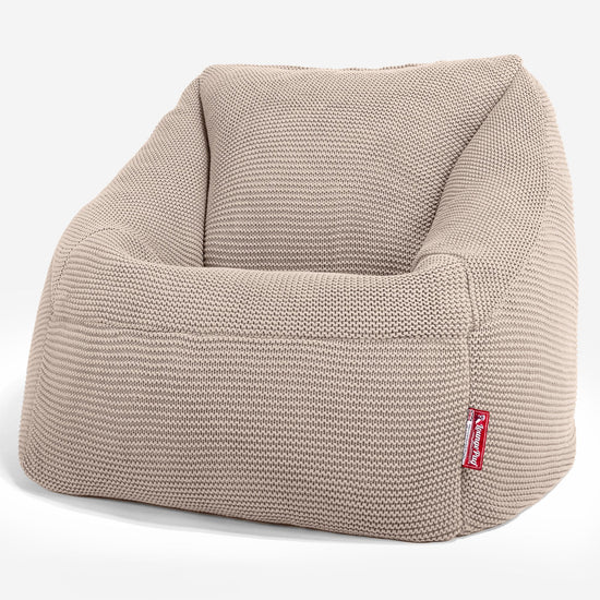 Lounge Pug - Ellos Tricoté - Pouf Chaise Nautilus - Pouf Fauteuil - Crème