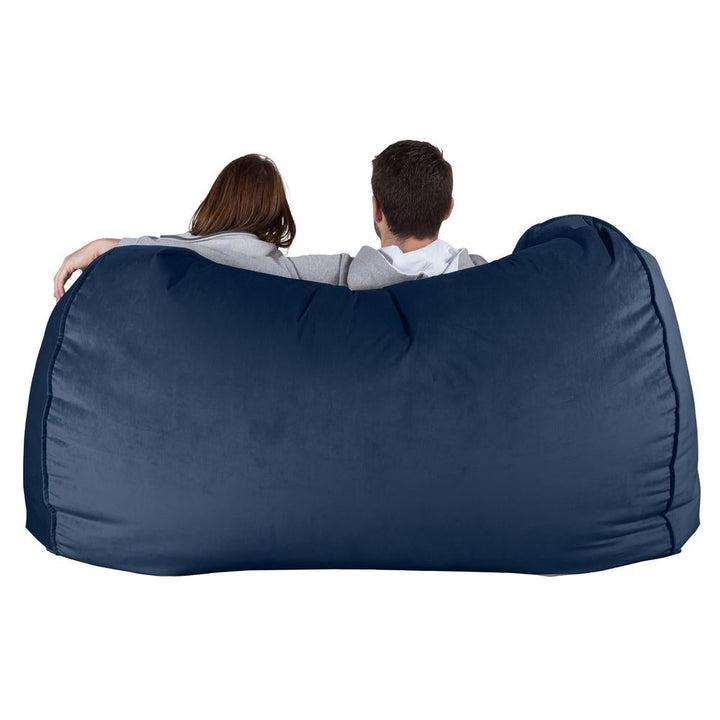 LOUNGE PUG, Gros Pouf Canapé, Pouf Geant, Velours Bleu Marine