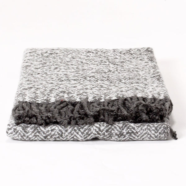LOUNGE PUG, Plaid / Couverture Sherpa, à chevrons Gris