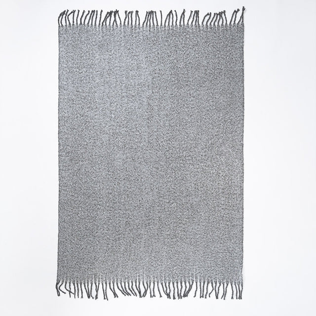 LOUNGE PUG, Plaid / Couverture Sherpa, à chevrons Gris