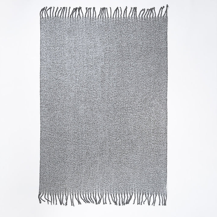 LOUNGE PUG, Plaid / Couverture Sherpa, à chevrons Gris